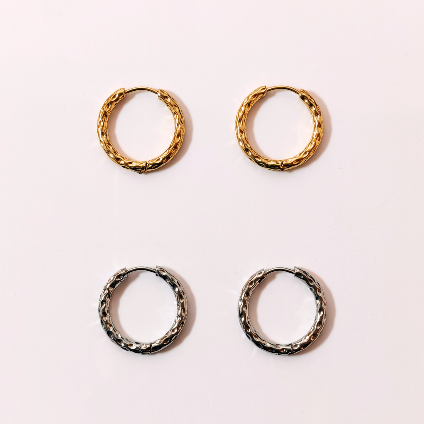 Créoles rondes martelées 20mm