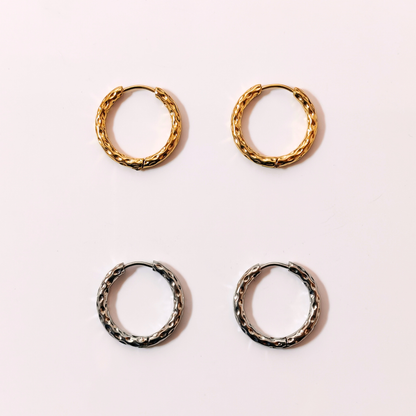Créoles rondes martelées 20mm