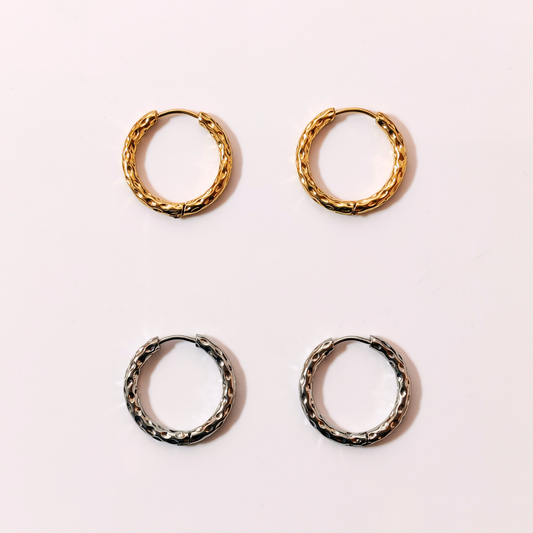 Créoles rondes martelées 20mm