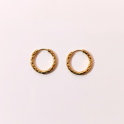 Créoles rondes martelées 20mm