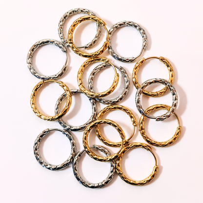 Créoles rondes martelées 20mm