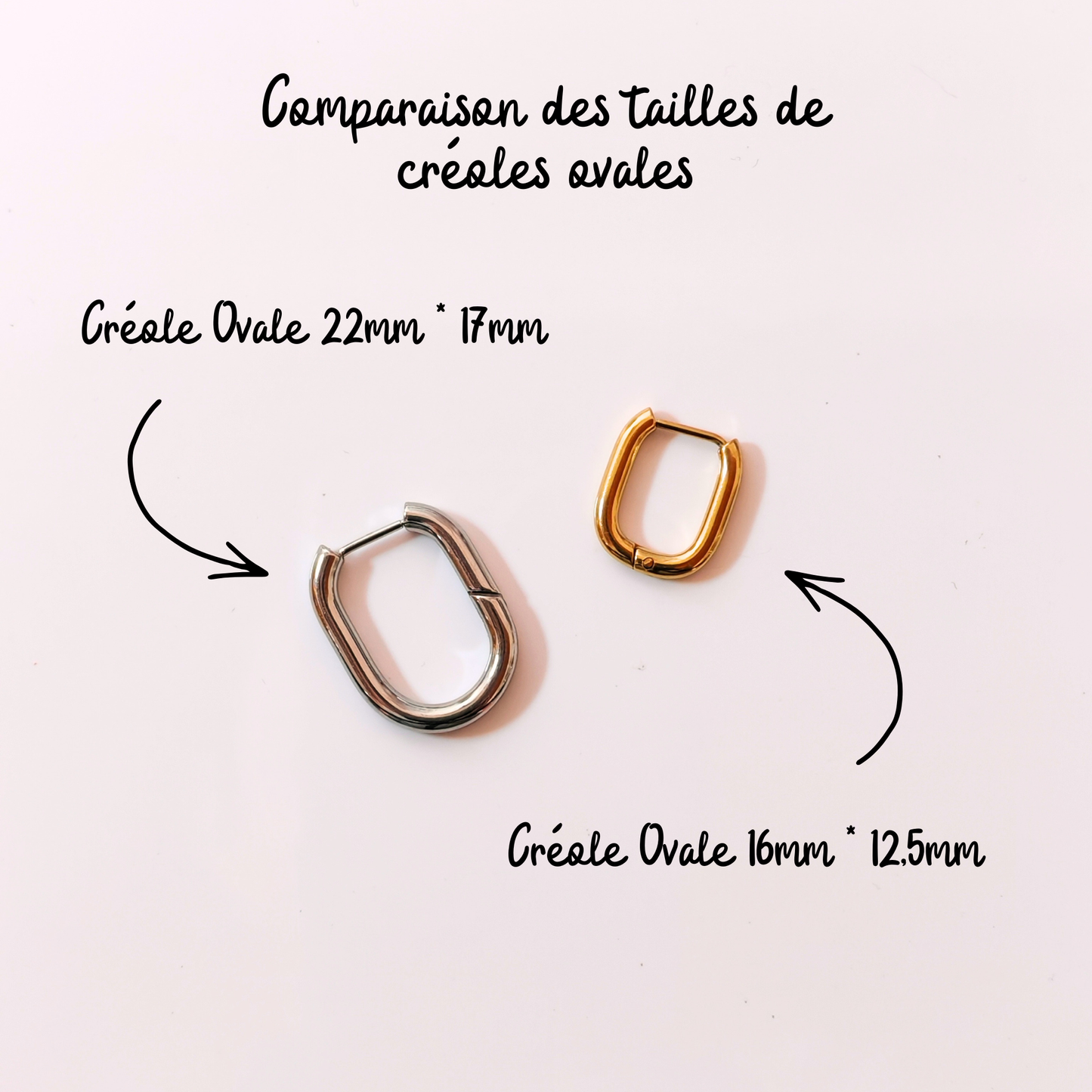 Créoles ovales S (16 * 12,5 mm)